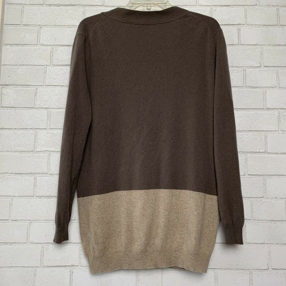 360 Cashmere 100% Cashmere Two tone Cardigan - Picture 6 of 12